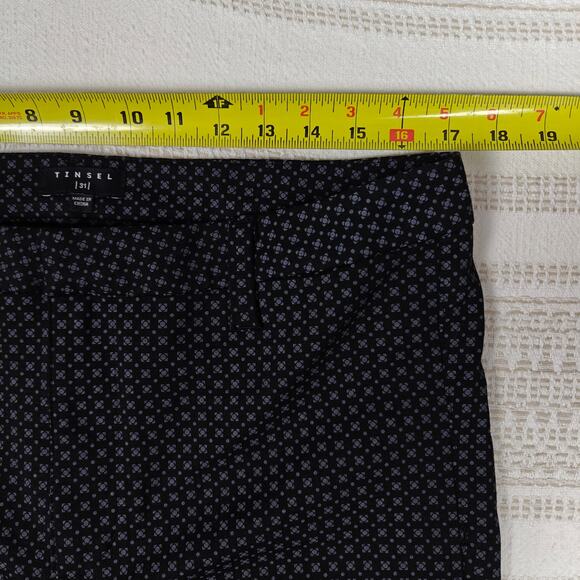 Tinsel Black Gray Print Skinny Pants Women’s Size 31 Stretch Work Career NWT - Picture 3 of 9